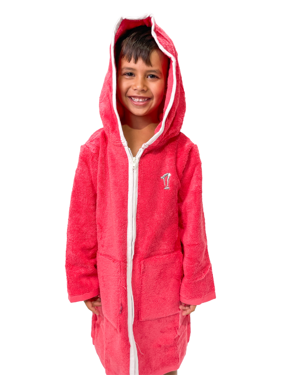 Hooded Towel | Swim Robe | Red