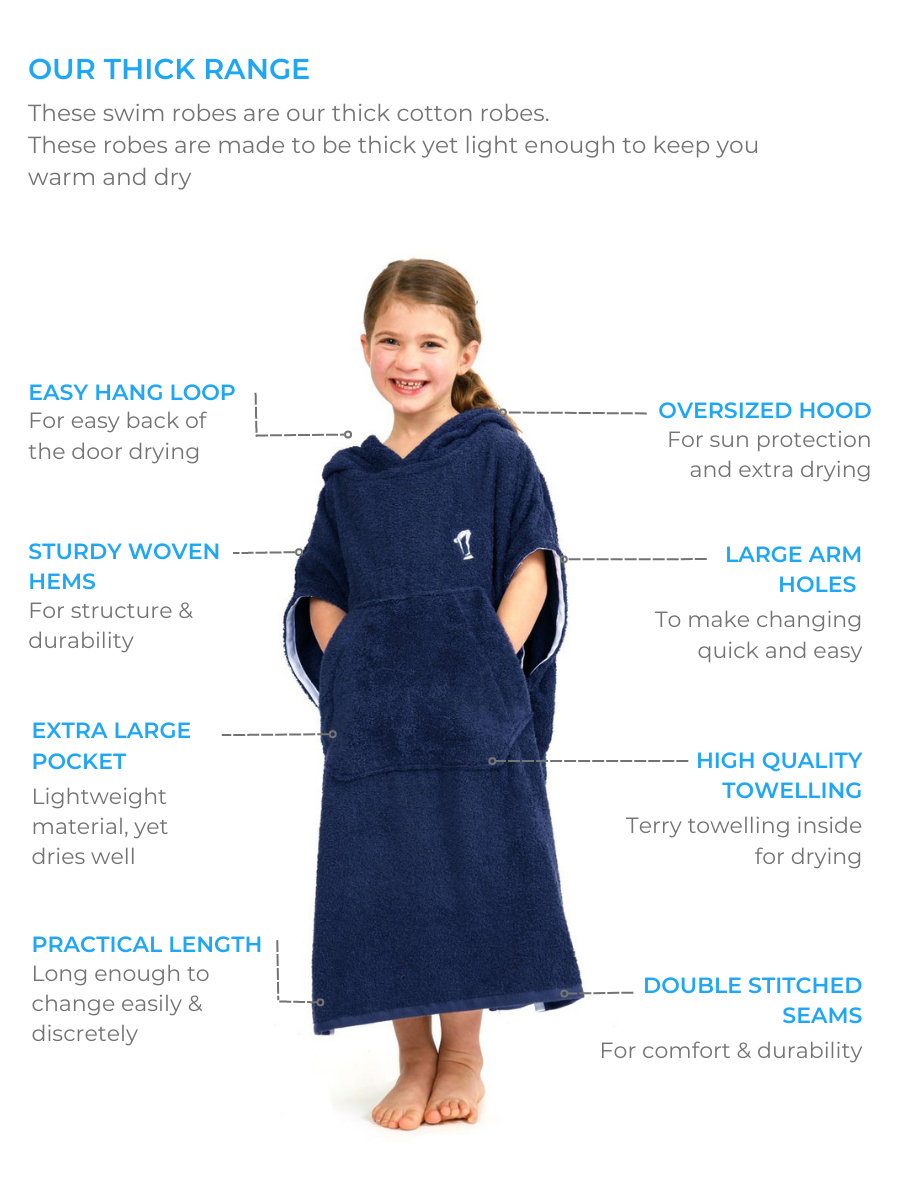 Kids Hooded Towel | Surf Poncho | Charcoal