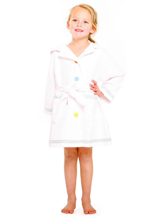 Girls Swim Robe | Pool Robe | Silver Trim