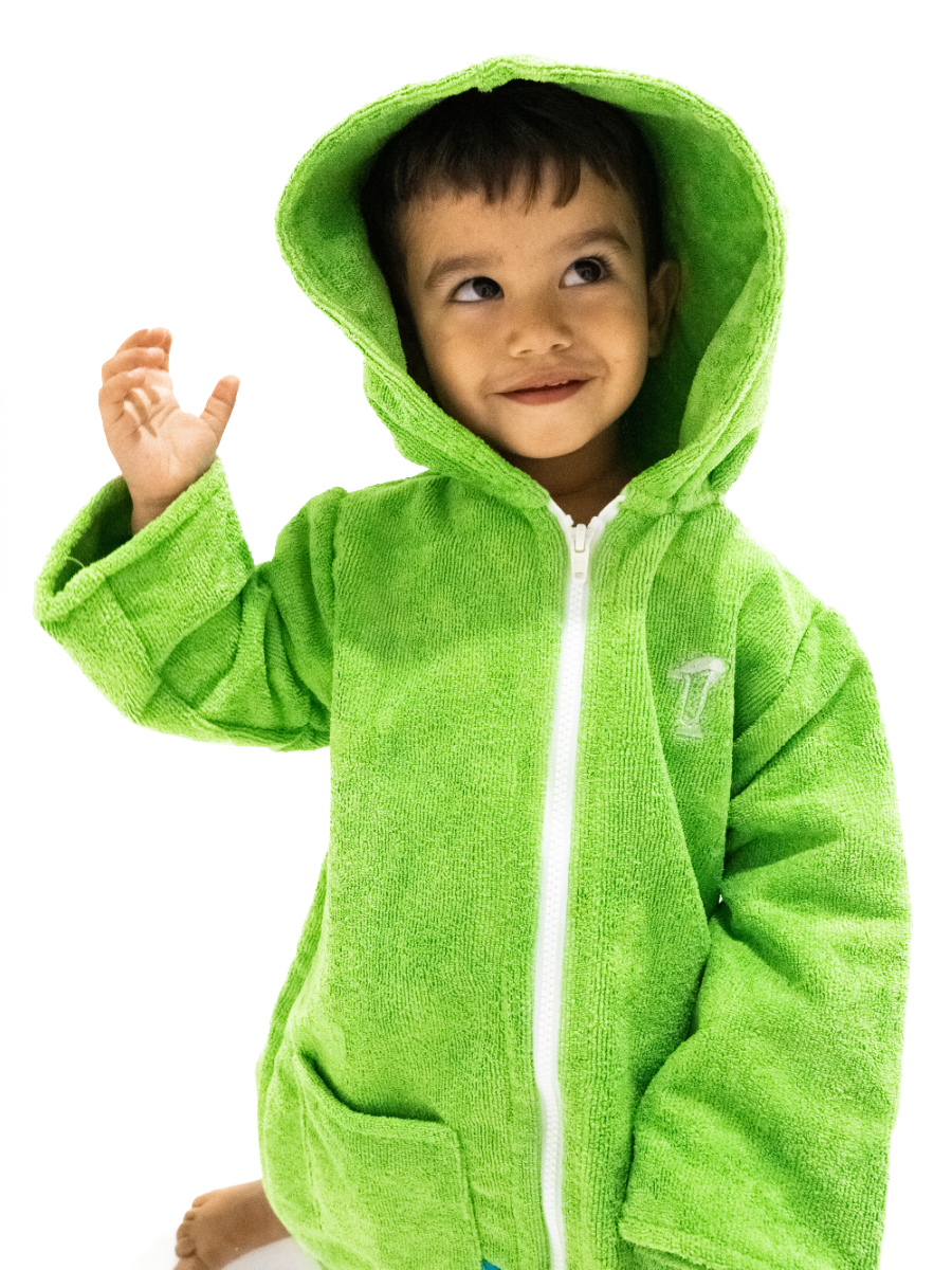 Microfibre | Hooded Towel | Beach Robe | Green