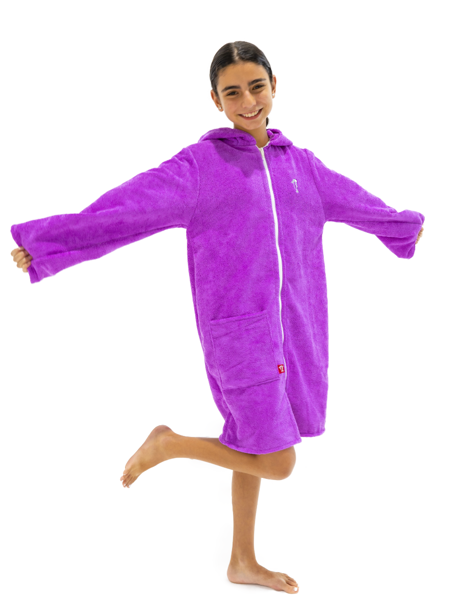 Microfibre | Hooded Towel | Beach Robe | Purple