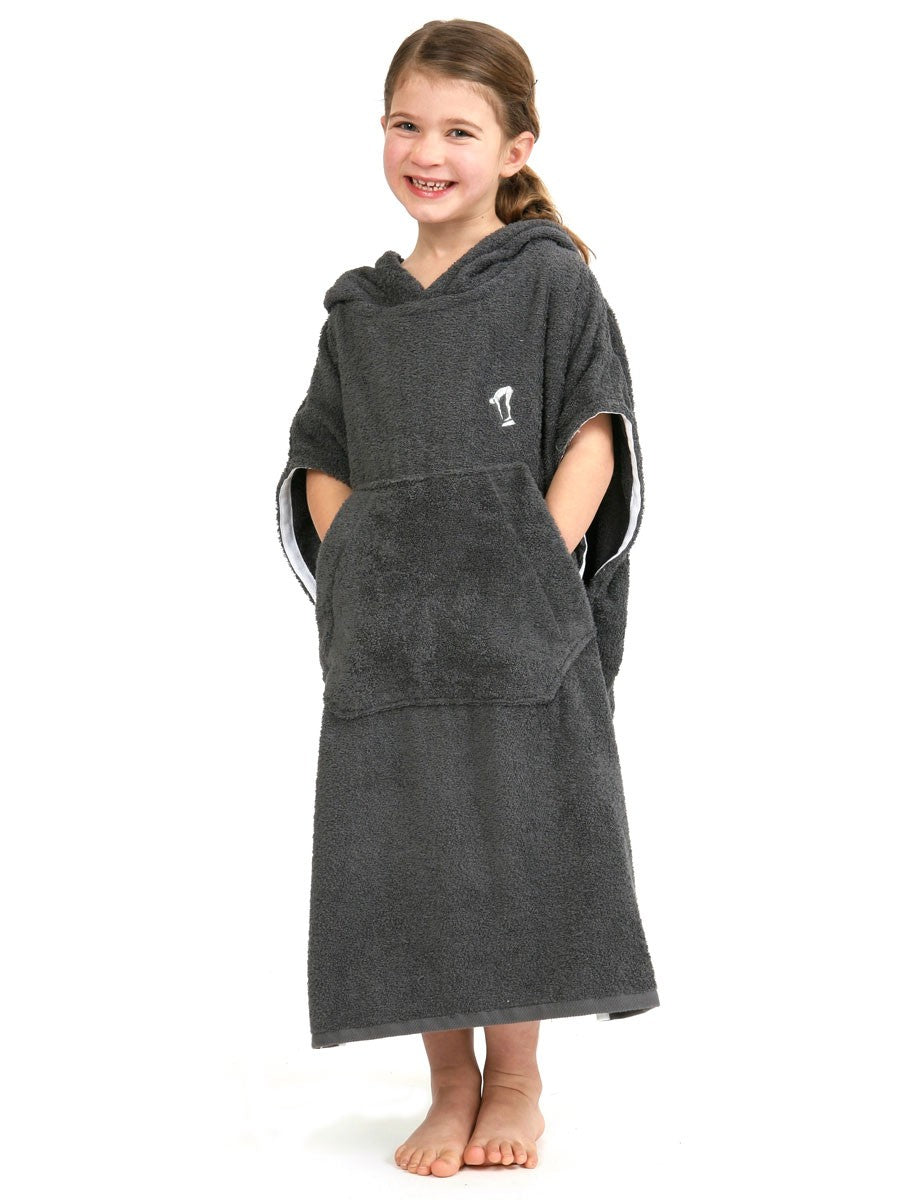 Kids Hooded Towel | Surf Poncho | Charcoal