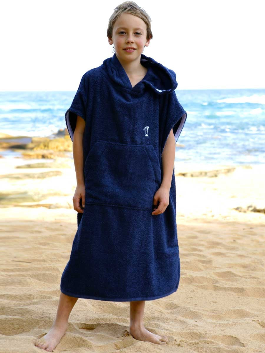 Kids Hooded Towel | Surf Poncho | Navy