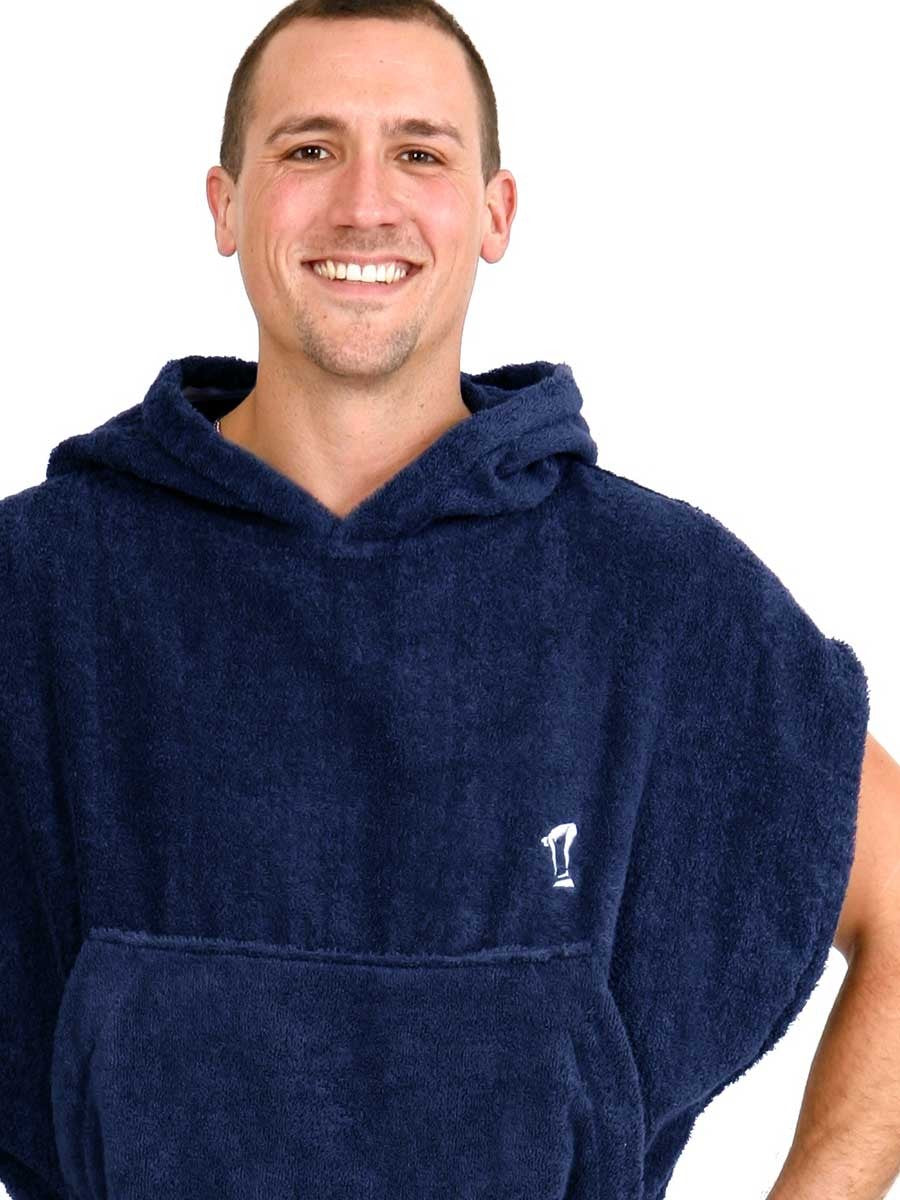 Mens Hooded Towel | Surf Poncho | Navy