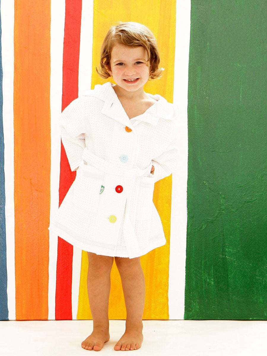 Girls Swim Robe | Pool Robe | Silver Trim