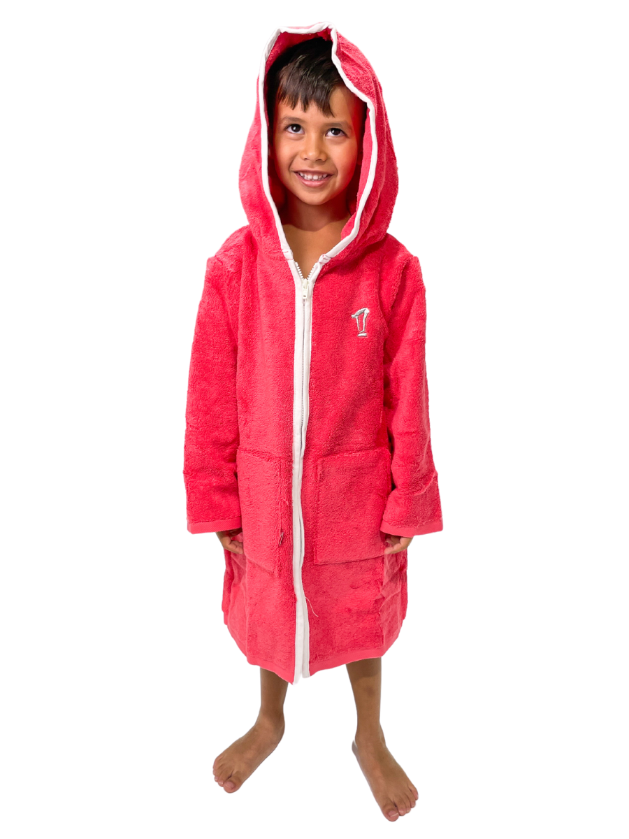 Hooded Towel | Swim Robe | Red