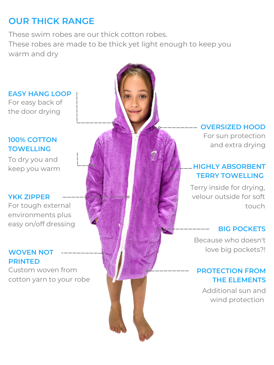 Hooded Towel | Swim Robe | Purple