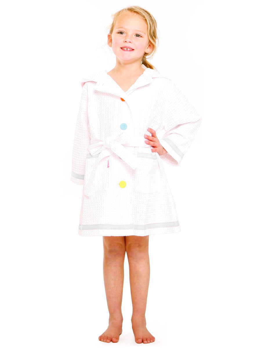 Girls Spa Robe | Pool Robe - Silver Trim | Terry Rich