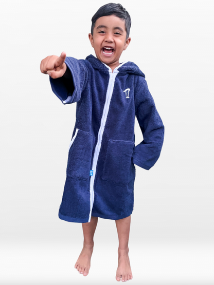 Hooded Towel | Swim Robe | Navy