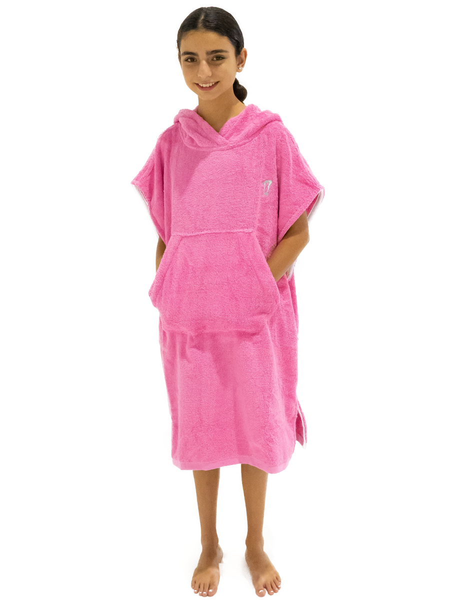 Kids Hooded Towel | Surf Poncho | Super Warm | Pink