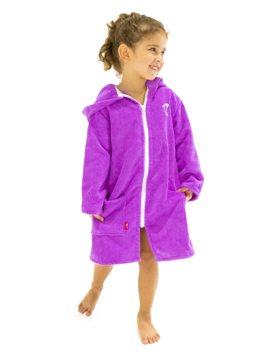 Microfibre | Hooded Towel | Beach Robe | Purple