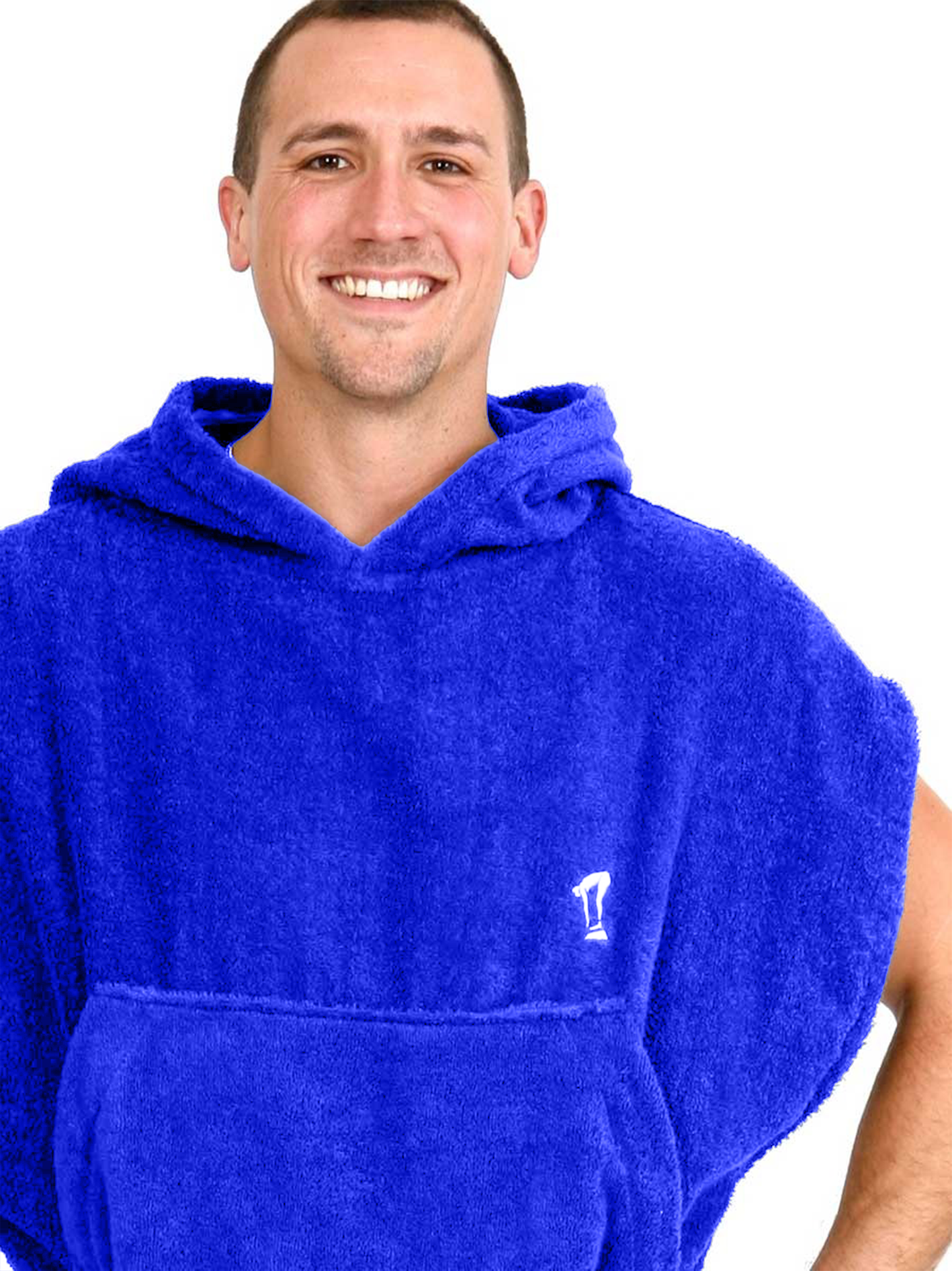Mens Hooded Towel | Surf Poncho | Blue