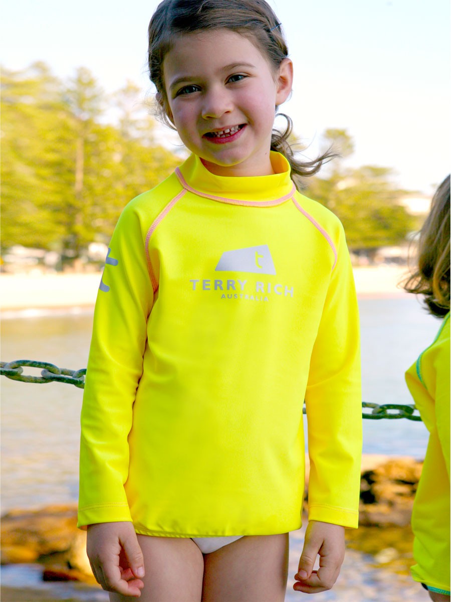 Kids Rash Vest | Swim Shirt | Yellow/Pink