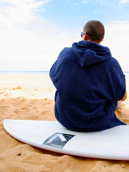 Mens Hooded Towel | Surf Poncho | Navy