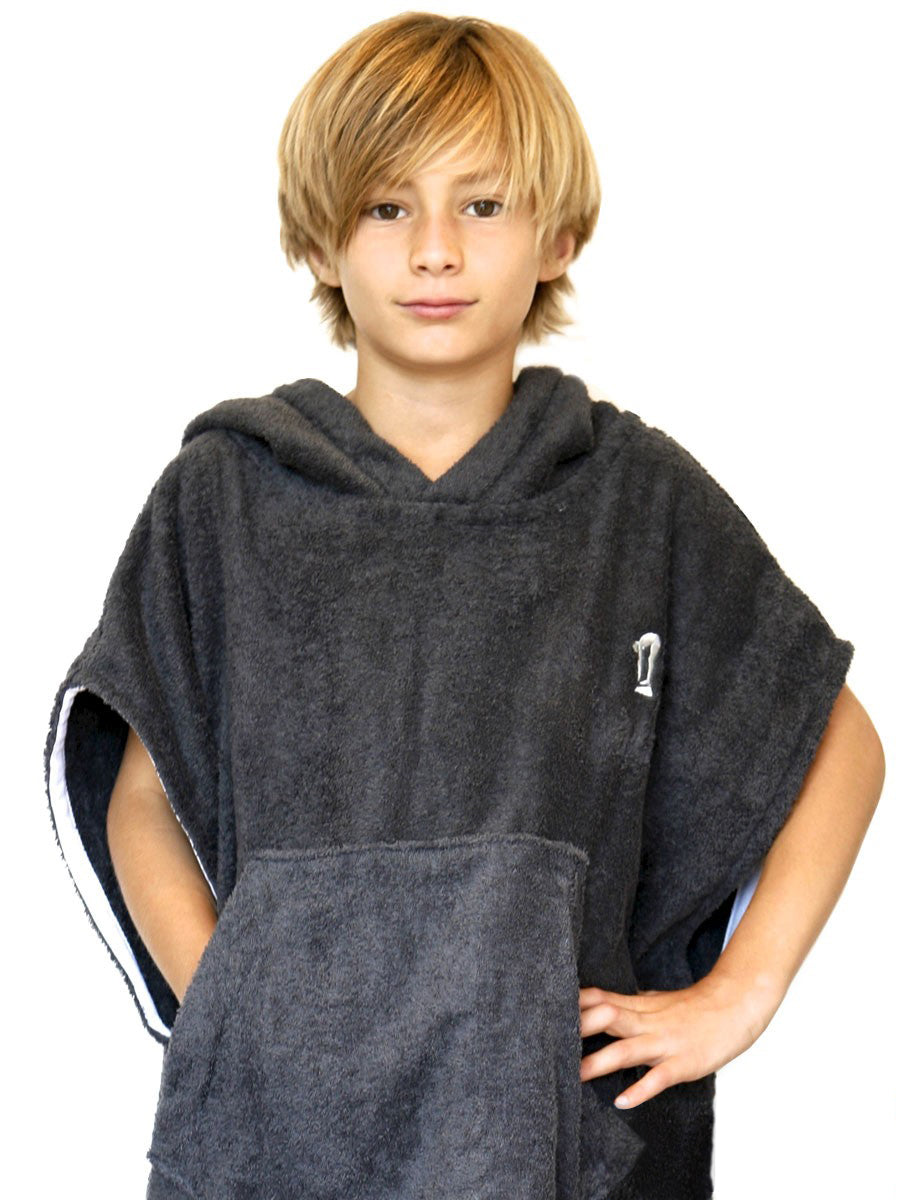 Kids Hooded Towel | Surf Poncho | Charcoal